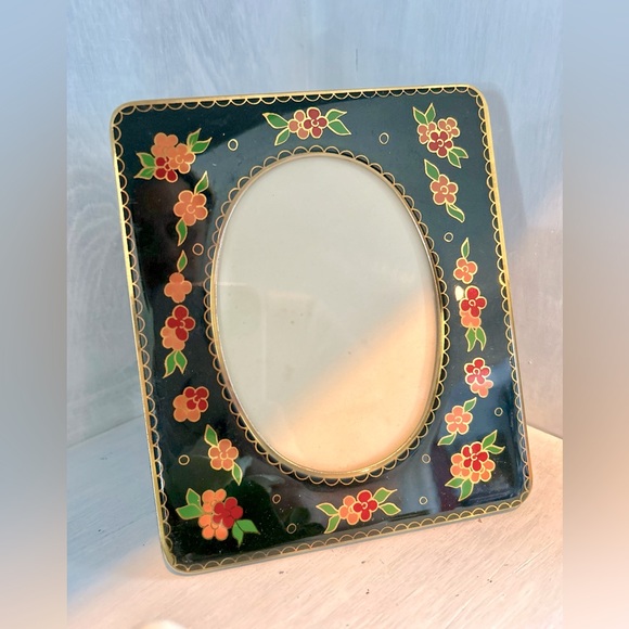 Vintage Enameled Picture frame - Picture 2 of 4